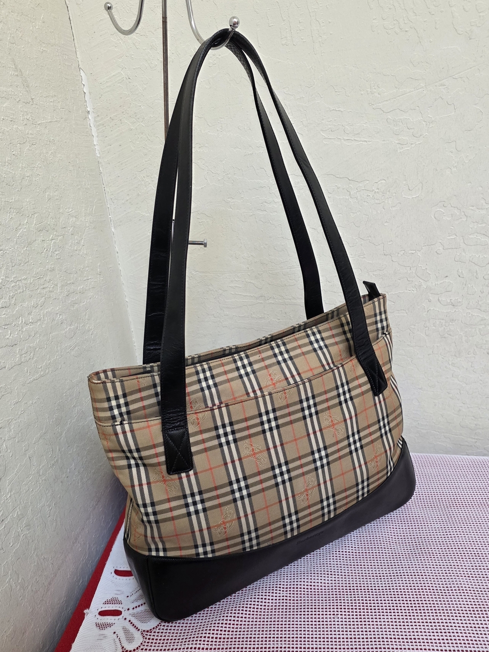 Burberry Canvas Nova Check Top Zip Tote Bag AUTHENTIC - Picture 3 of 16